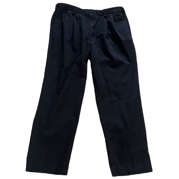 Dockers Men’s Classic Fit Pleated Dress Pants Solid Black Stretch 36x29 Pockets - Picture 1 of 8
